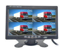 Système de caméra de recul grand angle 7 pouces | Moniteur couleur AHD 12-24V | Entrée quadruple 4 canaux | Système de sauvegarde robuste pour flotte commerciale