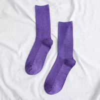 Chaussettes pour femmes personnalisées OEM de qualité supérieure, chaussettes en coton à paillettes, chaussettes en fil métallique, chaussettes à paillettes pour femmes