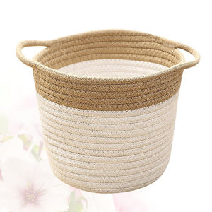Cesta de almacenamiento Ropa sucia Manta Mates Almacenamiento Cuerda de algodón Cesta tejida Tamaño personalizado Material natural Cesta Fordable Regalos - Product Image 6