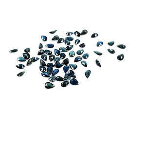 Piedras Preciosas de Zafiro Verde Natural Sin Tratar de Grado AAA, Calibradas en Forma de Pera de 3x5mm y 6x4mm, Corte Diamante Facetado, 8mm de Altura - Product Image 5