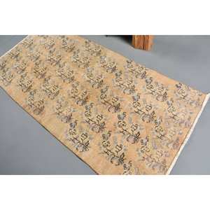 พรมสไตล์ตุรกีวินเทจขนแกะสี่เหลี่ยมผืนผ้าผืนใหญ่ทำมือ7ft เบจสีน้ำตาลขนาด3.3 x พร้อมยางรองด้านหลังสำหรับวัยรุ่น - Product Image 4