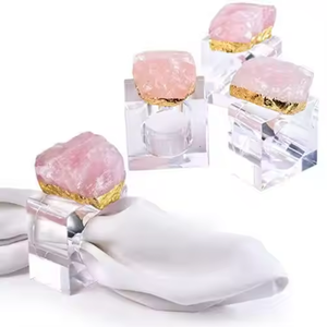 แหวนรองผ้าเช็ดปากเรซิ่นทำมือหลากสี ลายดอกไม้ ดีไซน์นางฟ้า ผิวมันเงาสองสี ศิลปะอินเดียสุดแปลกใหม่ EIA-NR15 ผลิตตามสั่ง - Product Image 6