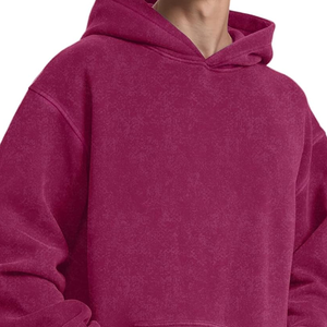High Quality Custom Printed Embroidered Breathable Stone Acid Washed Men's Pullover Hoodie 100% Cotton 500 GSM Eco-Friendly - Product Image 6