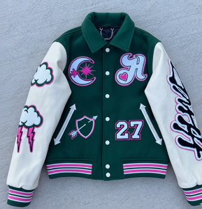 Blouson universitaire en toile pour homme, style moderne vintage, rétro classique streetwear, coupe bomber, veste de baseball, à capuche, col montant, fermeture éclair sur le devant - Product Image 1