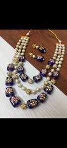 Fabricant indien populaire couche blanche perle collier de perles collier pour les femmes fête de mariage danse bijoux cadeau - Product Image 2