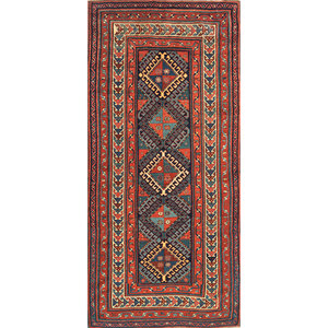 Kiaan Paem-556 Hand Knotted Wool Rugs <b>Red</b> Orange Geometric Abstract for Home Entryway Hallway 9x12 Rectangle-Jaipur Rugs US - Product Image 1