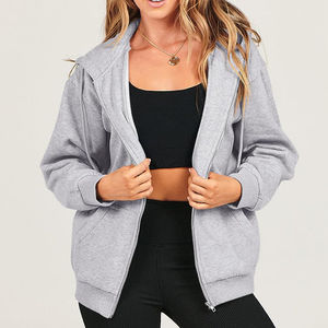 Sudadera con Capucha Deportiva de Color Sólido para Mujer, Estilo Holgado, Otoño Invierno, Logotipo Personalizado en la Parte Delantera, Venta Caliente - Product Image 6