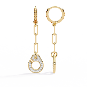 Boucles d'oreilles uniques en or 18 carats avec diamant de laboratoire, boucles d'oreilles de qualité supérieure - Product Image 4
