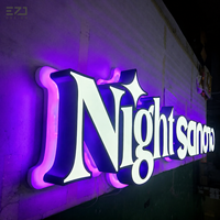Letras de Canal LED Iluminadas por Delante y por Detrás Personalizadas EZD, Letrero Acrílico 3D para Exteriores, Logotipo Comercial, Letrero Publicitario para Tienda