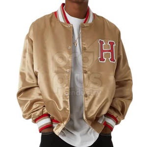 Prix de gros Veste d'hiver en satin de haute qualité pour hommes Col montant Logo frontal Fabriqué au Pakistan Service OEM - Product Image 5