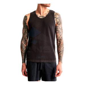 เสื้อกล้ามออกกำลังกายผู้ชายแบบสั่งทำ ผ้าถักระบายอากาศ สไตล์ไฮสตรีท แขนกุด ชุดฟิตเนส สีสั่งทำได้ - Product Image 1