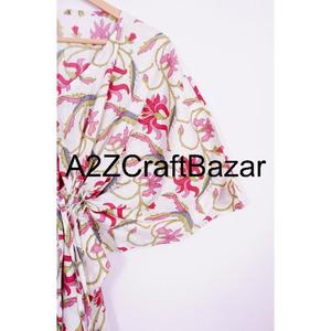 Vestido Midi Ajustado de Algodón 100%, Cuello en V, Manga Corta, Estampado Floral con Volantes, Corte Regular, Transpirable, para Fiestas de Verano - Product Image 4