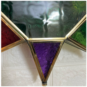 2026 Ramadan Decorations Colorful Glass <b>Moroccan</b> Hanging Stars Handmade Pillar Holder for Home Decor - Product Image 3