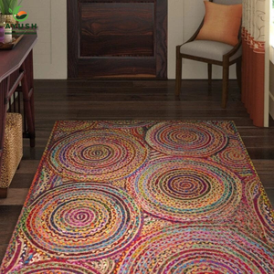 Alfombras para el hogar hechas de yute ecológico y tela de algodón alfombras personalizadas trenzadas a mano - Product Image 4