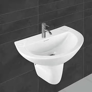 อ่างล้างหน้า vistaar Capri แบบครึ่งแท่นอ่างล้างจานแบบ lavabo วัสดุเซรามิกผลิตภัณฑ์สุขภัณฑ์สำหรับห้องน้ำ - Product Image 3