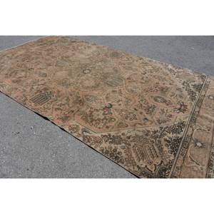 Classique Beige Vert 7.2X12.6 ft Aubusson Design Tapis En Laine Turque À La Main Patchwork Rectangle pour Salon Couloir Latex - Product Image 4