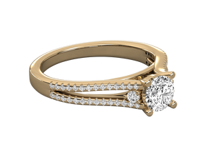 Anillo de Joyería Minimalista, Chapado en Oro de 14K, Corte Brillante Redondo, Diamante Cultivado en Laboratorio, Anillo de Compromiso y Boda para Mujer, Certificado IGI - Product Image 3