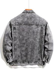 Fournisseurs de vêtements d'extérieur décontractés élégants fabricants de vestes en jean déchirées pour hommes personnalisés Vêtements en gros vendeurs de mode de qualité - Product Image 2