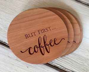 Custom Designed Square Walnut Bamboo <b>Mat</b> Coaster Classic Wooden MDF Pad <b>Beer</b> Drink Table Set with Bulk Packing Factory Supply - Product Image 3