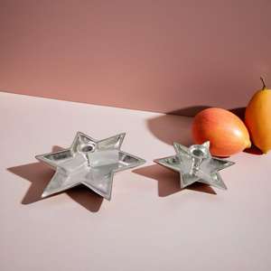 Portavelas de cilindro grande en forma de estrella para decoración del hogar para ocasiones navideñas y de cumpleaños - Product Image 1