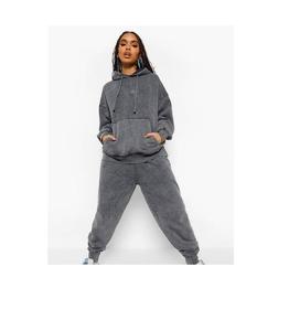 ชุดสตรีทแวร์แนววินเทจสำหรับผู้หญิงชุดเย็บปักลายกรดมีฮู้ดชุดวอร์มไซส์ใหญ่พิเศษออกแบบได้ตาม2024ฤดูใบไม้ผลิ - Product Image 1