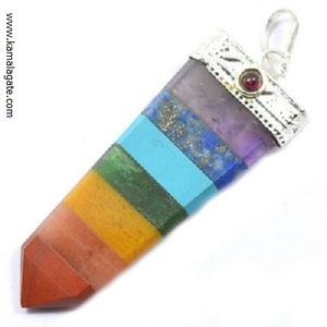 Unisex 7 Chakra Natural <b>Crystal</b> Pendant Reiki Diamond Quartz Agate with Silver and Pearl Buddhist Buddhism Healing <b>Jewelry</b> - Product Image 2
