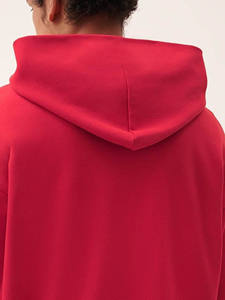 Venta al por mayor de gran tamaño de color rojo en blanco pulóver sudaderas con capucha para los hombres de ajuste cómodo y relajado Casual cálido sudaderas con capucha de los hombres para la ropa de invierno - Product Image 4