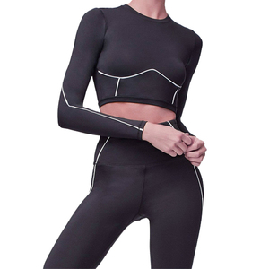 Logo personnalisé vêtements de sport femmes noir 2 pièces vêtements de yoga ensemble de vêtements de sport fabricants de marque privée ensembles de vêtements de fitness 2026 - Product Image 1