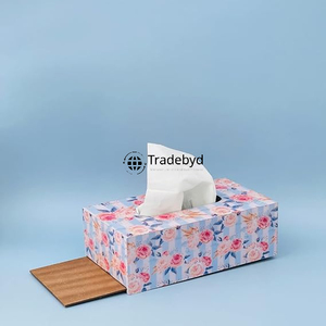 Porte-mouchoirs artisanal écologique en bois carré de luxe Tradebyd, imprimé émail, pour les intérieurs modernes - Product Image 4