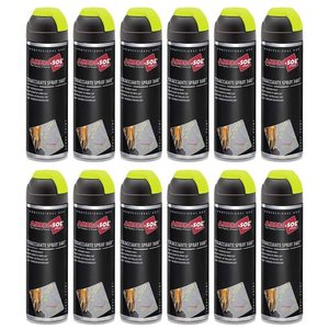 AmbrosoL 12 lattine 500ml vernice tracciante giallo fluorescente marcatore ad asciugatura rapida per pareti in asfalto legno-per marcatura ad alta visibilità - Product Image 1