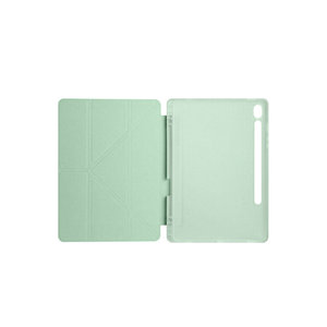 Étui de protection intelligent Netzy pour Galaxy Tab S9, gris, en PU, design pliable à trois volets avec compartiment pour stylet et support - Product Image 3