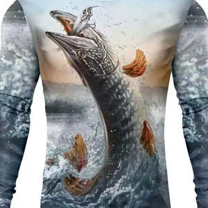 Camisetas de Pesca Unisex para Hombre, Ligeras, 100% Poliéster, Transpirables, de Alta Calidad, con Protección Solar UPF 50+, de Manga Corta, de Secado Rápido, para Exteriores - Product Image 5