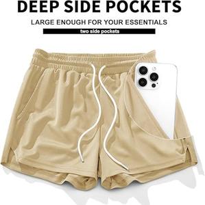 Short de course en maille personnalisé pour hommes Short d'entraînement athlétique de gymnastique à séchage rapide pour hommes avec poches - Product Image 3
