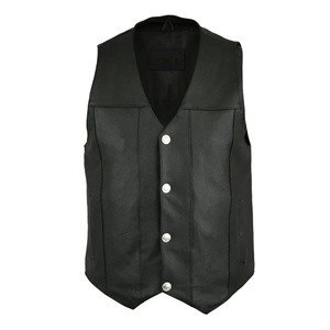 Gilet en cuir de haute qualité sans manches pour motards - Gilet de motard noir style patchwork pour club de motards - Vente en gros - Product Image 6