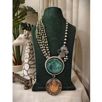 Collier ethnique bohème hindou pour femme, en perles d'eau douce argentées Pichwai, bijoux culturels de collection, collection Tribal Tales Divine