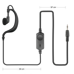Microphone auriculaire TechSide à fixation sur la tête avec connecteur 1 broche 2,5 mm pour radios bidirectionnelles, compatible avec TS-T3 - Product Image 1