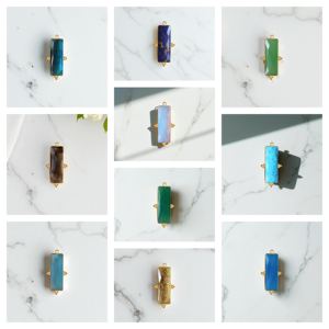 Colgante de plata sólida con forma de rectángulo, colgante de piedras preciosas aguamarina para hacer joyas DIY - Product Image 2