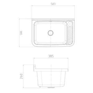 Lavabo de Resina Mongardi Multiusos de 58.3L x 38.5D para Interior y Exterior, Montado en la Pared, Resistente a los Ácidos, Dispensador Minimalista para Baño - Product Image 5