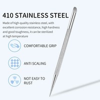 Pousse-cuticules double face en acier inoxydable réutilisable, lime à ongles, outils de manucure, outils de pointillage, ciseaux