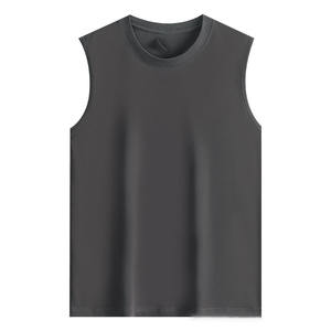 Logo personnalisé OEM broderie imprimé Summer230g gilet pur coton pour hommes couleur unie col rond sans manches T-shirt pour hommes - Product Image 5