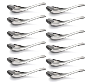 Cuillère à soupe en acier inoxydable miroir Couverts Cuillère à soupe personnalisée Design Morden 12 pièces meilleure vente - Product Image 1