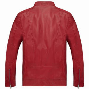 Veste en cuir pour homme, manches longues, haute qualité, fermeture éclair avant, plusieurs poches, nouveau style, veste d'extérieur pour homme, vestes pour homme - Product Image 2