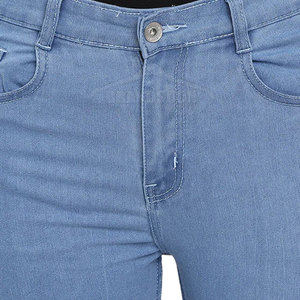 New Arrival <b>Women's</b> Casual Straight <b>Jeans</b> Pants Customized Color Streetwear Fashion Solid Pattern Denim Fabric Waist for Sale - Product Image 6