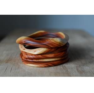 Ensemble de bijoux classiques traditionnels en bois imperméable, bracelets en bois naturel faits à la main, bracelet de mode pour femmes, couleurs personnalisées pour - Product Image 4