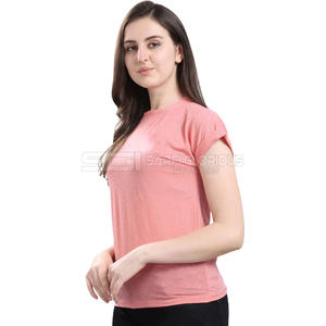 Camiseta básica de algodón para mujer, cuello redondo, manga corta, transpirable, suave, informal, moderna, cómoda, de verano, lisa - Product Image 3