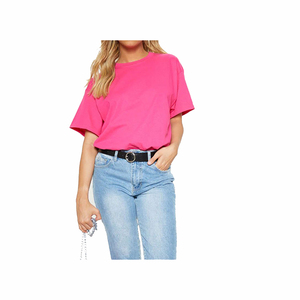 Qualité supérieure Logo personnalisé femmes tendance T-shirts de mode Unique décontracté tricoté uni teint respirant usine nouveau grand - Product Image 4