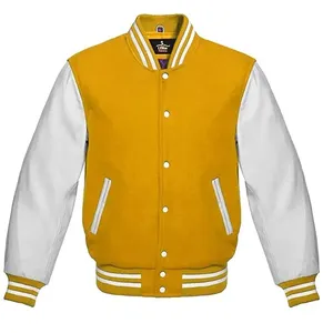 Vestes d'université pour hommes de grande taille, veste universitaire Letterman unie avec logo personnalisé, vestes d'université vierges en gros - Product Image 5