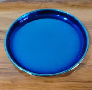 Cuencos y bandejas de acero inoxidable recubiertos de PVD en cuenco y bandeja de vajilla violeta y azul - Product Image 2