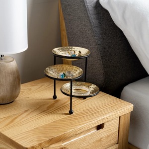 Exhibidor de Joyería de Metal de Tres Niveles, Bandeja Dorada Martillada, Organizador de Anillos, Pulseras, Aretes, Decoración del Hogar, Estante de Almacenamiento Q.M.R.F - Product Image 3