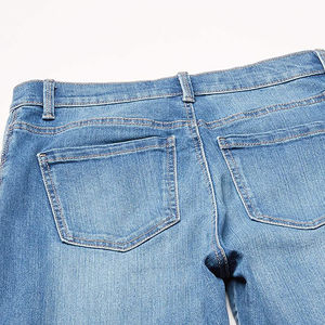 Jeans de Mujer al por Mayor, Alta Calidad, Tela Ecológica Personalizada, Lavados, Cintura Alta, Pierna Ancha, Ligeros, Transpirables, Talla OEM - Product Image 4